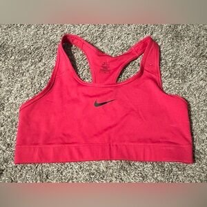 Nike Bright Pink Racerback Sports Bra with Black Swoosh